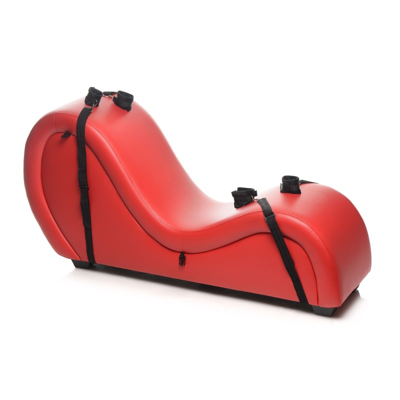 Sofá Sexual Travieso Con Puños Y Almohadas De 2 Posiciones - Rojo