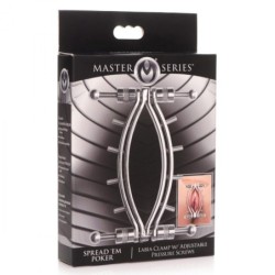 Abrazadera vaginal Spread 'Em Poker con tornillos de presión ajustables