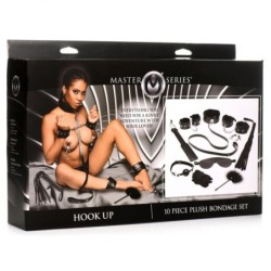 10-delige Pluche Bondage Set Hook Up - Zwart
