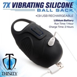 Trinity Vibes - Silikonový šourkový vibrátor - Černý