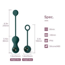 Slimme Dubbele Kegel Vibrator met Gewichten - Groen
