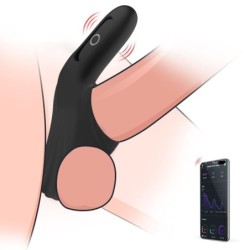 Rise - Crni pametni vibrirajući prsten za penis