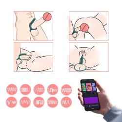 Anel vibratório inteligente para o pénis Rise - Verde