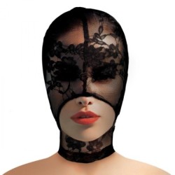 Máscara de Bondage Seducción de Encaje - Negro