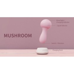 Vibrador wand de silicona Mushroom - Rosa