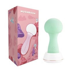Vibromasseur Wand en Silicone Mushroom - Vert Turquoise
