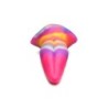 Dildo de llengua d'unicorn que brilla en la foscor
