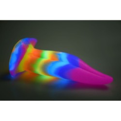 Dildo de llengua d'unicorn que brilla en la foscor