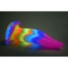 Dildo de llengua d'unicorn que brilla en la foscor