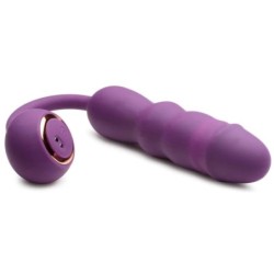 Silikonski vibrator s Thru Thumper potiskom i daljinskim upravljačem