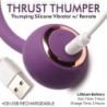 Vibrador de silicone com impulso Thru Thumper com controlo remoto
