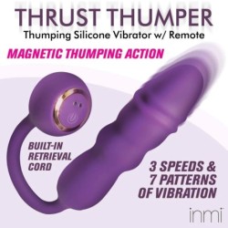 Vibrador de silicone com impulso Thru Thumper com controlo remoto
