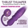 Vibrador de silicone com impulso Thru Thumper com controlo remoto