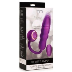 Vibrador de silicone com impulso Thru Thumper com controlo remoto