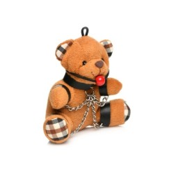 Geknevelde teddybeer sleutelhanger