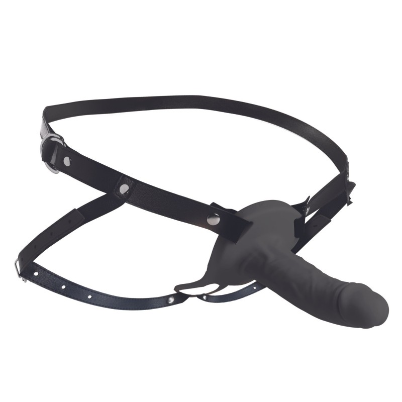 Capa peniana de silicone vibratória realista - Preto