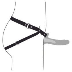 Funda de penis de silicona vibrant realista - Negre