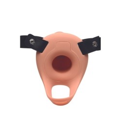 Realistický vibrační návlek na penis ze silikonu - Béžová