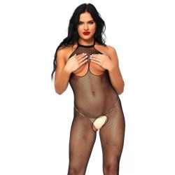 Catsuit Feel Me met Open Cups en Open Kruis - Zwart