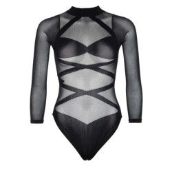 Set van Hoge Kousen en Body Truth or Dare - Zwart