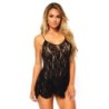 Camisola com renda de rosas My Dreams - Preto
