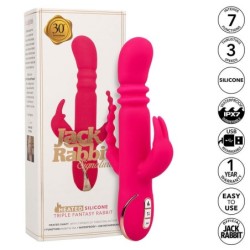 Jack Fantasy Trojni Vibrator z Grelno Funkcijo Zajček Roza