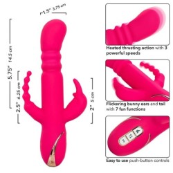 Jack Fantasy Triple Vibrador Calentable Rabbit Rosa