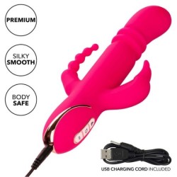 Jack Fantasy Triple Vibrador Calentable Rabbit Rosa
