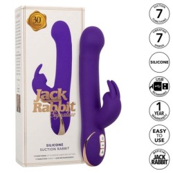 Jack Rabbit -vibraattori ja stimulaattori, 7 värinätasoa ja imu, sininen