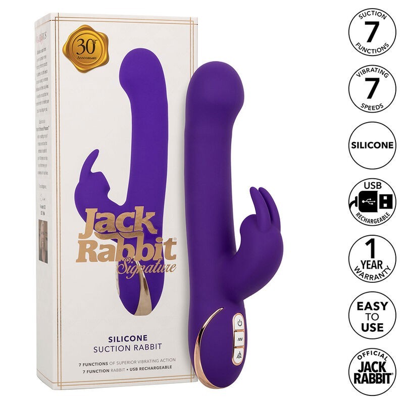 Jack Rabbit Vibrator & Clitoral Stimulator 7 Vibration & Suction Levels - Blue