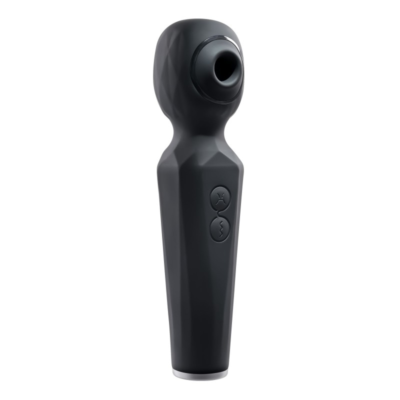 Vibrador Wand de Sucção Arco-Íris - Preto