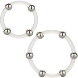 Kit de 2 Unidades Anel de Silicone com Contas de Aço