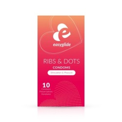 EasyGlide - Condones con estrías y puntos - 10 unidades