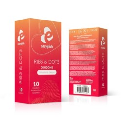 EasyGlide - Preservativos com nervuras e pontos - 10 unidades