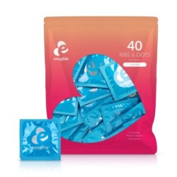 EasyGlide - Condones con estrías y puntos - 40 unidades