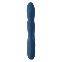 Svakom - Aylin Vibrator Puternic și Pulsator cu Cap Dublu - Albastru Închis