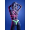 Beha en string met open cup PERSUASIVE - Neon groen S/M