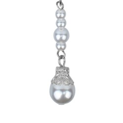 Clești pentru sfârcuri argintii cu perle