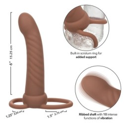 Maxx Dubbel Penetrator Räfflad 10 Vibrationer Mulatt
