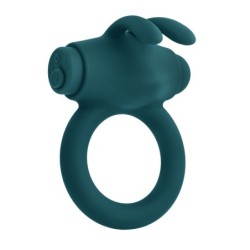 Playboy - varpos vibracinis žiedas Bunny Buzzer - žalsvai mėlynas