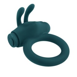 Playboy - varpos vibracinis žiedas Bunny Buzzer - žalsvai mėlynas