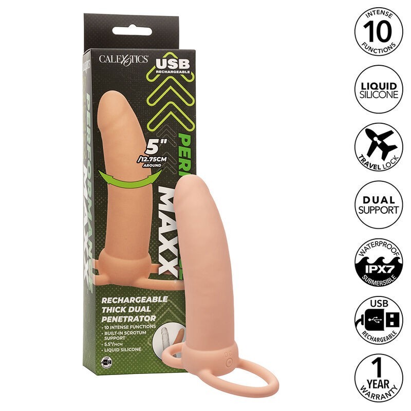 Maxx Double Pénétrateur Épais 10 Vibrations Naturel