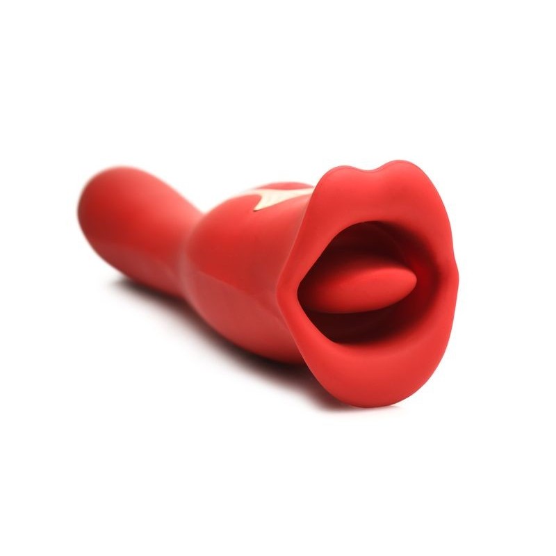 Vibratorius bučiniui Lickgasm Kiss + Dvipusis bučinys - Raudonas