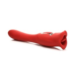 Vibratore a forma di bacio Lickgasm Kiss + Bacio a Doppia Faccia - Rosso