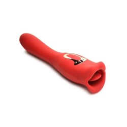 Vibratore a forma di bacio Lickgasm Kiss + Bacio a Doppia Faccia - Rosso