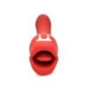 Vibrator za poljubljanje Lickgasm Kiss + Dvostranski poljub - Rdeča