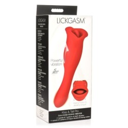 Vibrator za poljubljanje Lickgasm Kiss + Dvostranski poljub - Rdeča