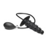 Plug anal inflável com textura canelada - Preto