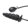 Plug anal inflável com textura canelada - Preto