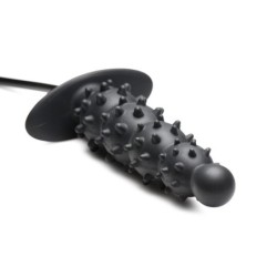 Plug anal inflável com textura canelada - Preto